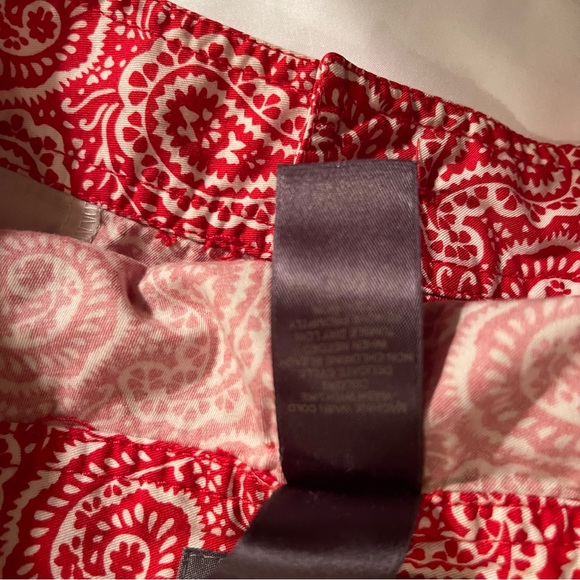 Liz Claiborne Womens Bermuda Cargo Red White Paisley Shorts Size 6 - Picture 5 of 10